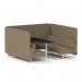 Brixworth 6 Seater Bench Booth With White Legs And Black Table With White Leg In Main Line Flax Fabric - Bank Panels And Sofa SF004576