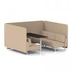 Brixworth 6 Seater Bench Booth With White Legs And Black Table With White Leg In Synergy Fabric - Affix Panels And Sofa SF004582