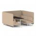 Brixworth 6 Seater Bench Booth With White Legs And Black Table With White Leg In Synergy Fabric - Affix Panels And Sofa SF004582