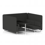Brixworth 6 Seater Bench Booth With White Legs And Black Table With White Leg In Synergy Fabric - Mix Panels And Sofa SF004584