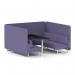 Brixworth 6 Seater Bench Booth With White Legs And Black Table With White Leg In Synergy Fabric - Order Panels And Sofa SF004585