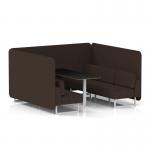 Brixworth 6 Seater Bench Booth With White Legs And Black Table With White Leg In Synergy Fabric - Wed Panels And Sofa SF004587