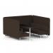 Brixworth 6 Seater Bench Booth With White Legs And Black Table With White Leg In Synergy Fabric - Wed Panels And Sofa SF004587