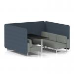 Brixworth 6 Seater Bench Booth With White Legs And Black Table With White Leg In Rivet Fabric - Crucible Panels And Prime Sofa SF004596