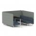 Brixworth 6 Seater Bench Booth With White Legs And Black Table With White Leg In Rivet Fabric - Prime Panels And Crucible Sofa SF004598