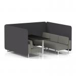 Brixworth 6 Seater Bench Booth With White Legs And Black Table With White Leg In X2 Fabric - Arithmetic Panels And Number Sofa SF004600