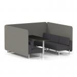 Brixworth 6 Seater Bench Booth With White Legs And Black Table With White Leg In X2 Fabric - Number Panels And Arithmetic Sofa SF004603