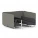 Brixworth 6 Seater Bench Booth With White Legs And Black Table With White Leg In X2 Fabric - Number Panels And Arithmetic Sofa SF004603