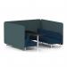 Brixworth 6 Seater Bench Booth With White Legs And Black Table With White Leg In X2 Fabric - Polygon Panels And Calculus Sofa SF004604