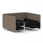 Brixworth 6 Seater Bench Booth With White Legs And Black Table With White Leg In X2 Fabric - Theory Panels And Diameter Sofa SF004605