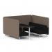 Brixworth 6 Seater Bench Booth With White Legs And Black Table With White Leg In X2 Fabric - Theory Panels And Diameter Sofa SF004605