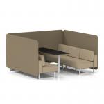 Brixworth 6 Seater Bench Booth With White Legs And Black Table With White Leg In Main Line Flax Fabric - Bank Panels And Upminster Sofa SF004606
