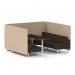 Brixworth 6 Seater Bench Booth With White Legs And Black Table With White Leg In Synergy Fabric - Affix Panels And Wed Sofa SF004612