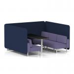 Brixworth 6 Seater Bench Booth With White Legs And Black Table With White Leg In Synergy Fabric - Alike Panels And Order Sofa SF004613