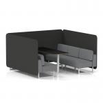 Brixworth 6 Seater Bench Booth With White Legs And Black Table With White Leg In Synergy Fabric - Mix Panels And Partner Sofa SF004614
