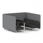 Brixworth 6 Seater Bench Booth With White Legs And Black Table With White Leg In Synergy Fabric - Partner Panels And Mix Sofa SF004616