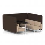 Brixworth 6 Seater Bench Booth With White Legs And Black Table With White Leg In Synergy Fabric - Wed Panels And Affix Sofa SF004617