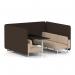 Brixworth 6 Seater Bench Booth With White Legs And Black Table With White Leg In Synergy Fabric - Wed Panels And Affix Sofa SF004617