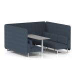 Brixworth 6 Seater Bench Booth With White Legs And Grey Table With White Leg In Rivet Fabric - Crucible Panels And Sofa SF004626