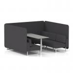 Brixworth 6 Seater Bench Booth With White Legs And Grey Table With White Leg In X2 Fabric - Arithmetic Panels And Sofa SF004630