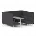 Brixworth 6 Seater Bench Booth With White Legs And Grey Table With White Leg In X2 Fabric - Arithmetic Panels And Sofa SF004630