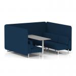 Brixworth 6 Seater Bench Booth With White Legs And Grey Table With White Leg In X2 Fabric - Calculus Panels And Sofa SF004631