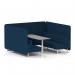 Brixworth 6 Seater Bench Booth With White Legs And Grey Table With White Leg In X2 Fabric - Calculus Panels And Sofa SF004631