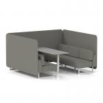 Brixworth 6 Seater Bench Booth With White Legs And Grey Table With White Leg In X2 Fabric - Number Panels And Sofa SF004633