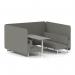 Brixworth 6 Seater Bench Booth With White Legs And Grey Table With White Leg In X2 Fabric - Number Panels And Sofa SF004633