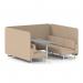 Brixworth 6 Seater Bench Booth With White Legs And Grey Table With White Leg In Synergy Fabric - Affix Panels And Sofa SF004642