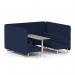 Brixworth 6 Seater Bench Booth With White Legs And Grey Table With White Leg In Synergy Fabric - Alike Panels And Sofa SF004643
