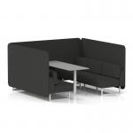 Brixworth 6 Seater Bench Booth With White Legs And Grey Table With White Leg In Synergy Fabric - Mix Panels And Sofa SF004644
