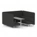 Brixworth 6 Seater Bench Booth With White Legs And Grey Table With White Leg In Synergy Fabric - Mix Panels And Sofa SF004644