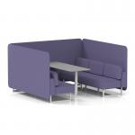 Brixworth 6 Seater Bench Booth With White Legs And Grey Table With White Leg In Synergy Fabric - Order Panels And Sofa SF004645