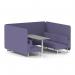Brixworth 6 Seater Bench Booth With White Legs And Grey Table With White Leg In Synergy Fabric - Order Panels And Sofa SF004645