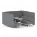 Brixworth 6 Seater Bench Booth With White Legs And Grey Table With White Leg In Synergy Fabric - Partner Panels And Sofa SF004646