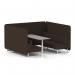 Brixworth 6 Seater Bench Booth With White Legs And Grey Table With White Leg In Synergy Fabric - Wed Panels And Sofa SF004647