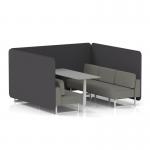 Brixworth 6 Seater Bench Booth With White Legs And Grey Table With White Leg In X2 Fabric - Arithmetic Panels And Number Sofa SF004660