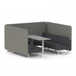Brixworth 6 Seater Bench Booth With White Legs And Grey Table With White Leg In X2 Fabric - Number Panels And Arithmetic Sofa SF004663