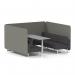 Brixworth 6 Seater Bench Booth With White Legs And Grey Table With White Leg In X2 Fabric - Number Panels And Arithmetic Sofa SF004663