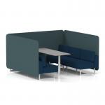 Brixworth 6 Seater Bench Booth With White Legs And Grey Table With White Leg In X2 Fabric - Polygon Panels And Calculus Sofa SF004664