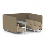 Brixworth 6 Seater Bench Booth With White Legs And Grey Table With White Leg In Main Line Flax Fabric - Bank Panels And Upminster Sofa SF004666