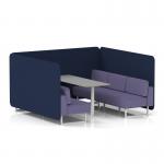 Brixworth 6 Seater Bench Booth With White Legs And Grey Table With White Leg In Synergy Fabric - Alike Panels And Order Sofa SF004673
