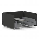 Brixworth 6 Seater Bench Booth With White Legs And Grey Table With White Leg In Synergy Fabric - Mix Panels And Partner Sofa SF004674