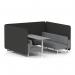 Brixworth 6 Seater Bench Booth With White Legs And Grey Table With White Leg In Synergy Fabric - Mix Panels And Partner Sofa SF004674