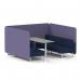 Brixworth 6 Seater Bench Booth With White Legs And Grey Table With White Leg In Synergy Fabric - Order Panels And Alike Sofa SF004675