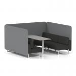 Brixworth 6 Seater Bench Booth With White Legs And Grey Table With White Leg In Synergy Fabric - Partner Panels And Mix Sofa SF004676