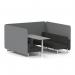 Brixworth 6 Seater Bench Booth With White Legs And Grey Table With White Leg In Synergy Fabric - Partner Panels And Mix Sofa SF004676