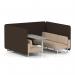 Brixworth 6 Seater Bench Booth With White Legs And Grey Table With White Leg In Synergy Fabric - Wed Panels And Affix Sofa SF004677