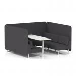 Brixworth 6 Seater Bench Booth With White Legs And White Table With White Leg In X2 Fabric - Arithmetic Panels And Sofa SF004690